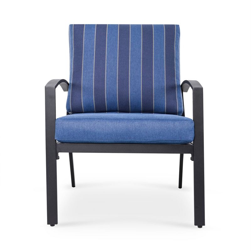 4pc Outdoor Aluminum Sofa Set - Black/Blue - Nuu Garden