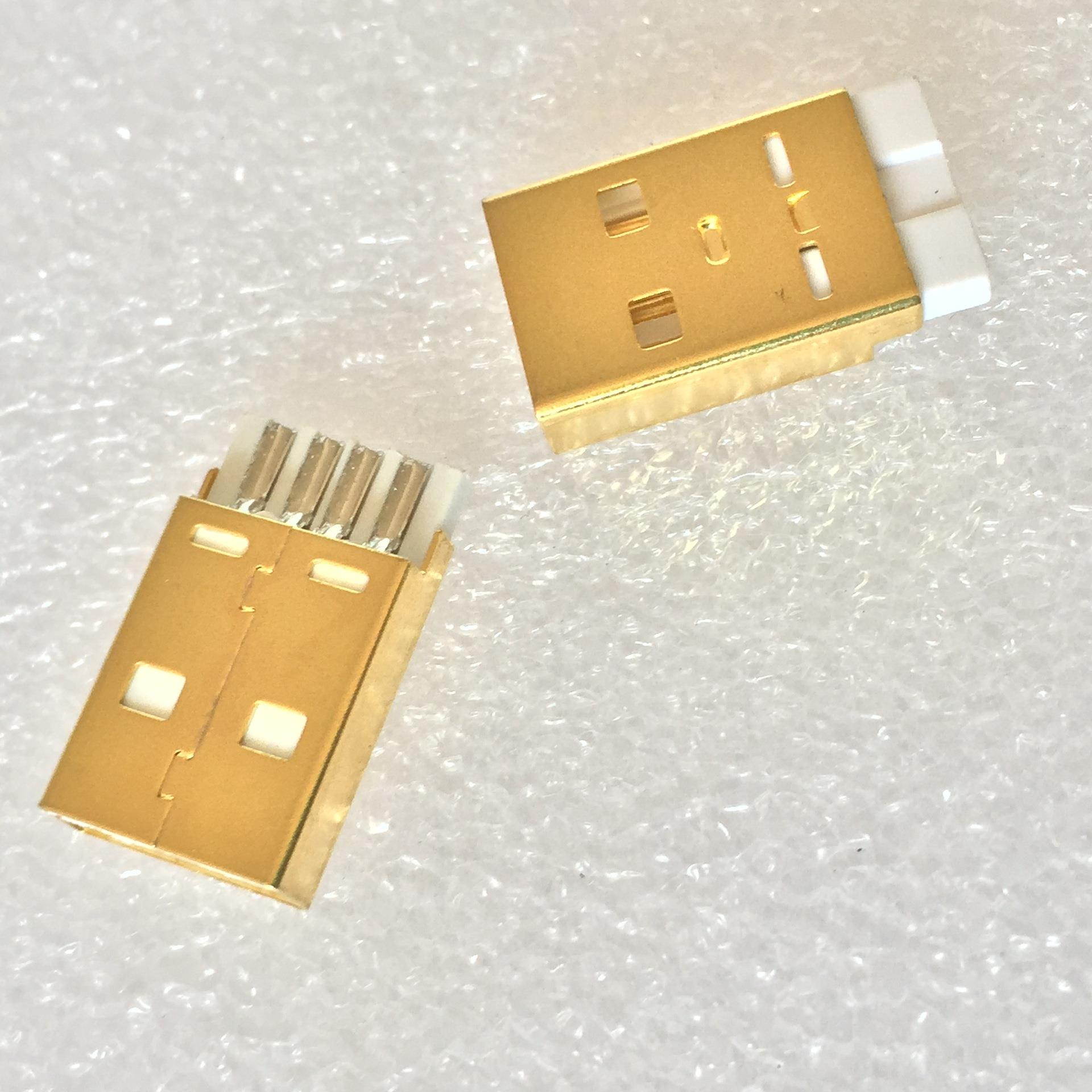 10Pcs USB Type A Male 4Pin Wire Solder Type Plug DIY Connector Gold plating