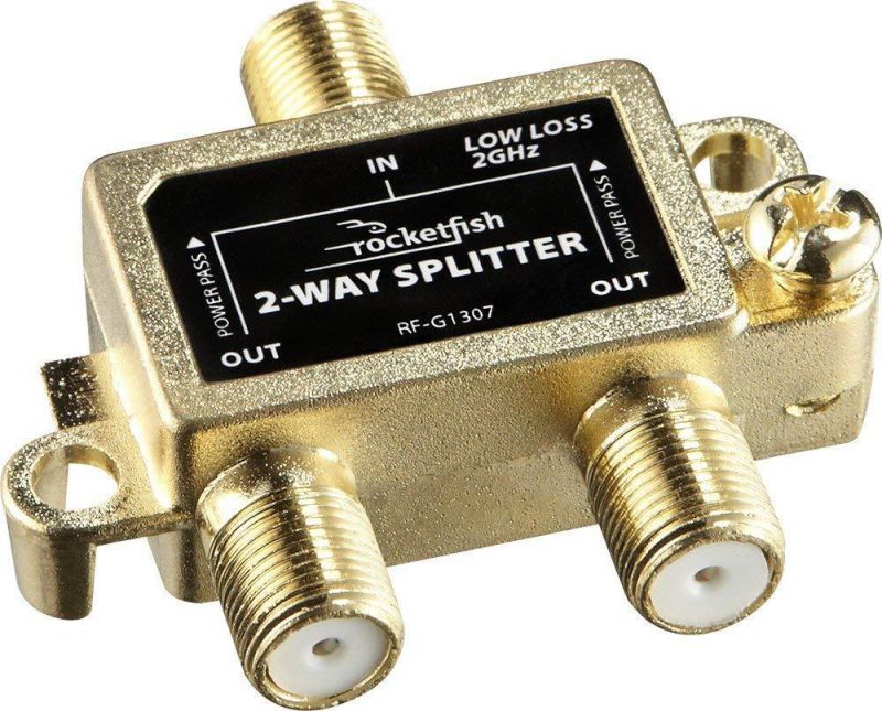 Rocketfish - 2-Way Coaxial Splitter - Gold