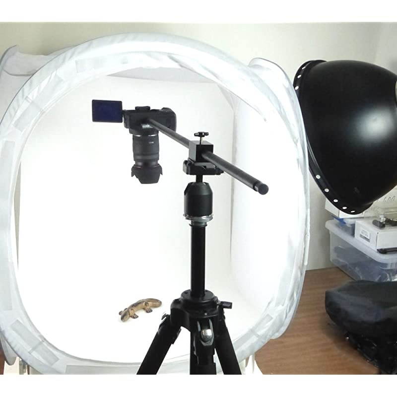 Horizontal Camera Mount Black Tripod Accessory for Supporting a Camera for Overhead Product Photography