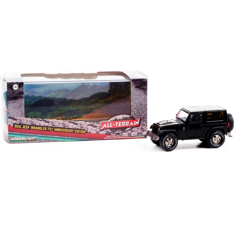 2016 Jeep Wrangler Black "75th Anniversary Edition" "All-Terrain" Series 1/43 Diecast Model Car by Greenlight
