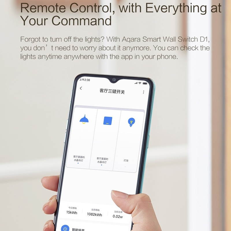 Original Hot sale Aqara Smart Wall Switch D1, Zero FireWire Three Button Version