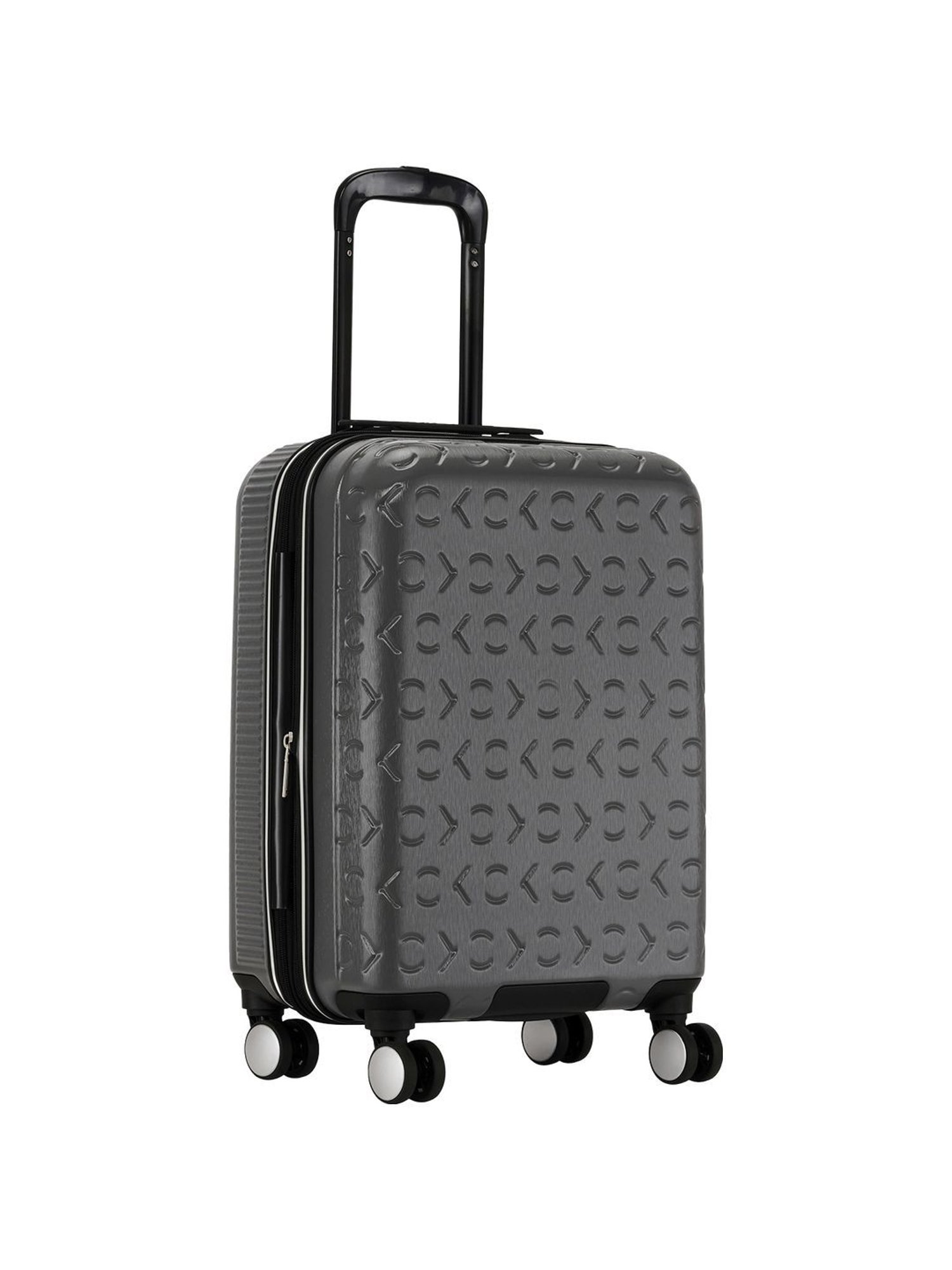 CALVIN KLEIN FLY CONTROL Grey 8 wheels Small Hard Cabin Trolley Bag