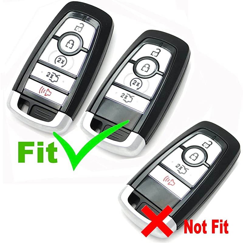 2Pcs Rubber Smart Key Fob Full Protector Remote Skin Cover Case Keyless Jacket for Ford Mustang Fusion Raptor F250 F350 F450 F550 Edge Explorer Expedition M3NA2C93142600