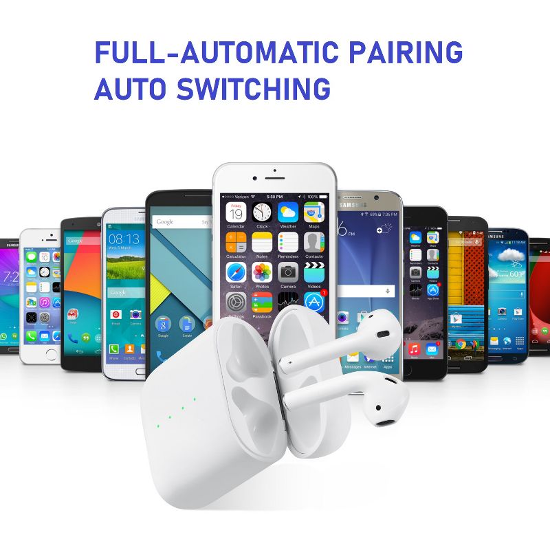 Dartwood True Wireless Earbuds, Portable Splashproof Headphones with Bluetooth Connectivity, Immersive Sound Earphones, Mic & Volume Control (White)