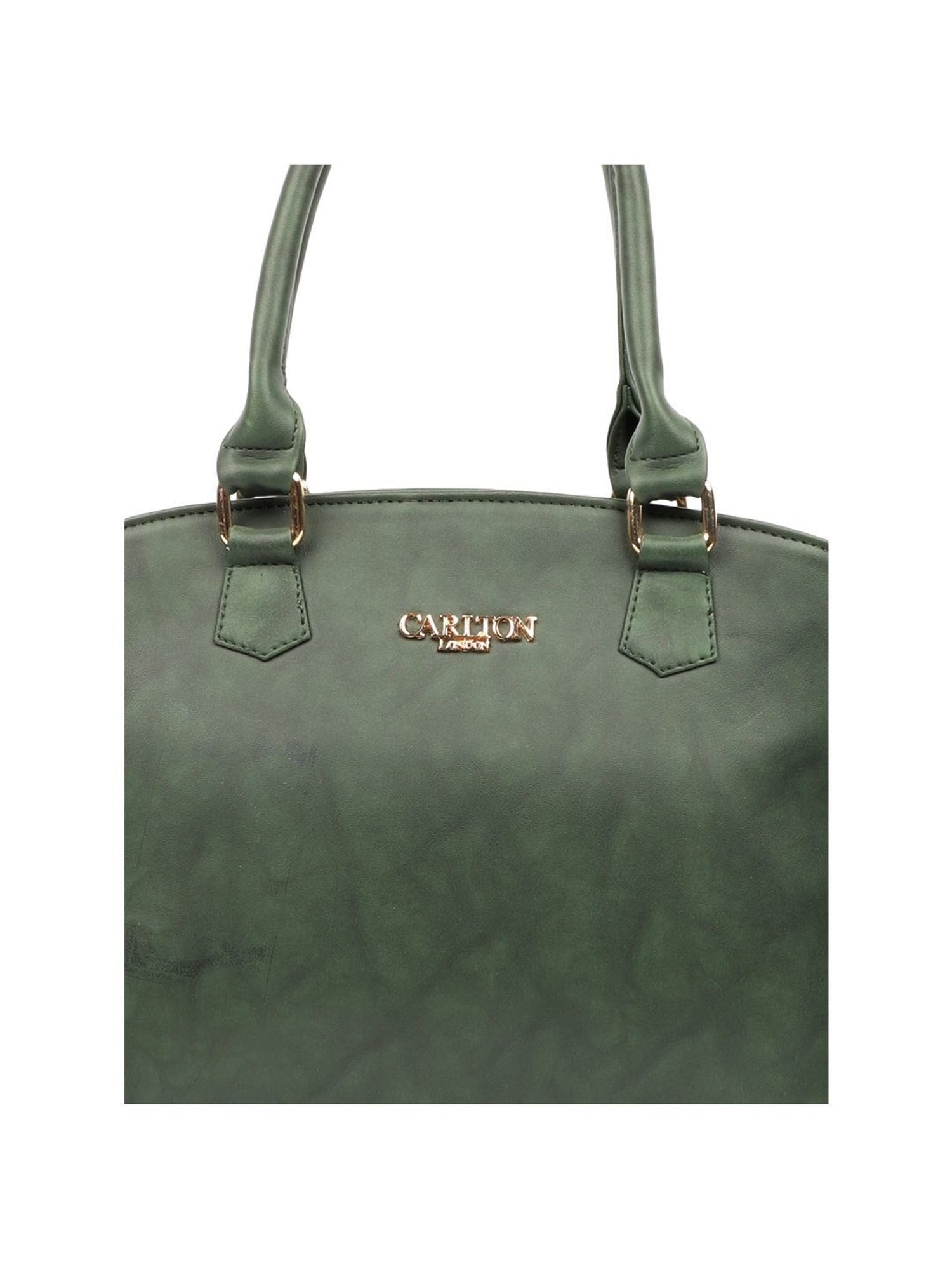 Carlton London Green Solid Medium Handbag