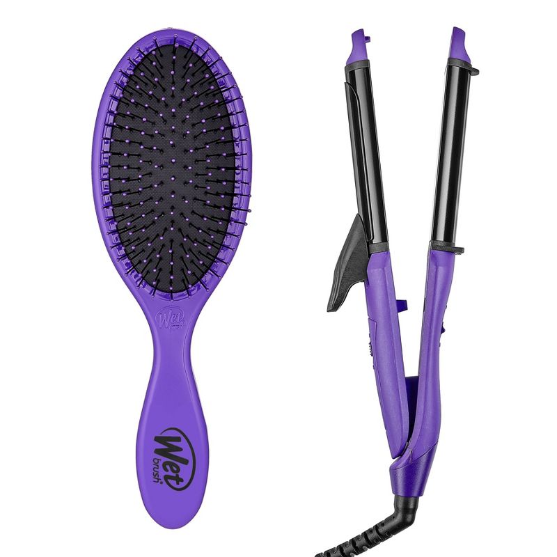 Wet Brush Original Detangler & 2-in-1 Styling Iron Set - Eggplant