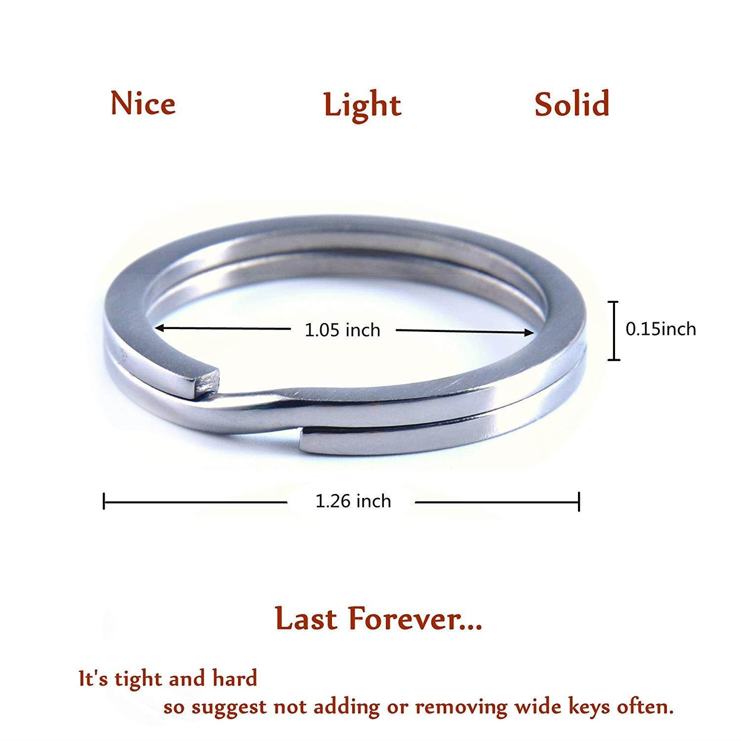 BANG TI Titanium 1.25" Heavy Duty Key Rings Durable Tight Split (Pack of 5)