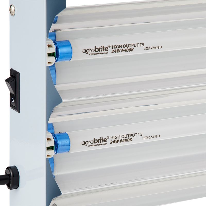 Hydrofarm FLT48 Agrobrite 8-Tube Daisy Chainable Hydroponic 4-Foot Grow Light Fixture 432W with 8-T5 Bulbs for Indoor Home Gardens