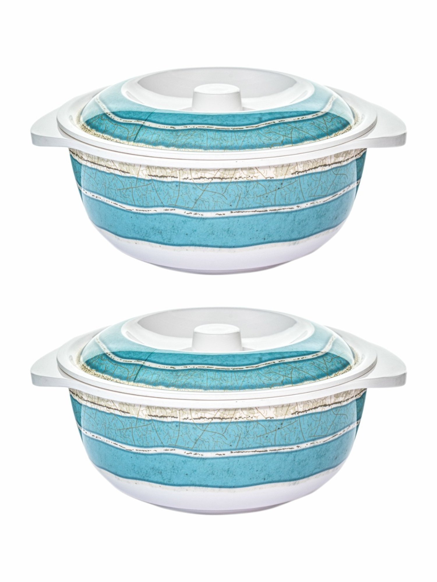 Servewell Blue Melamine Casserole with Lid - Set of 2