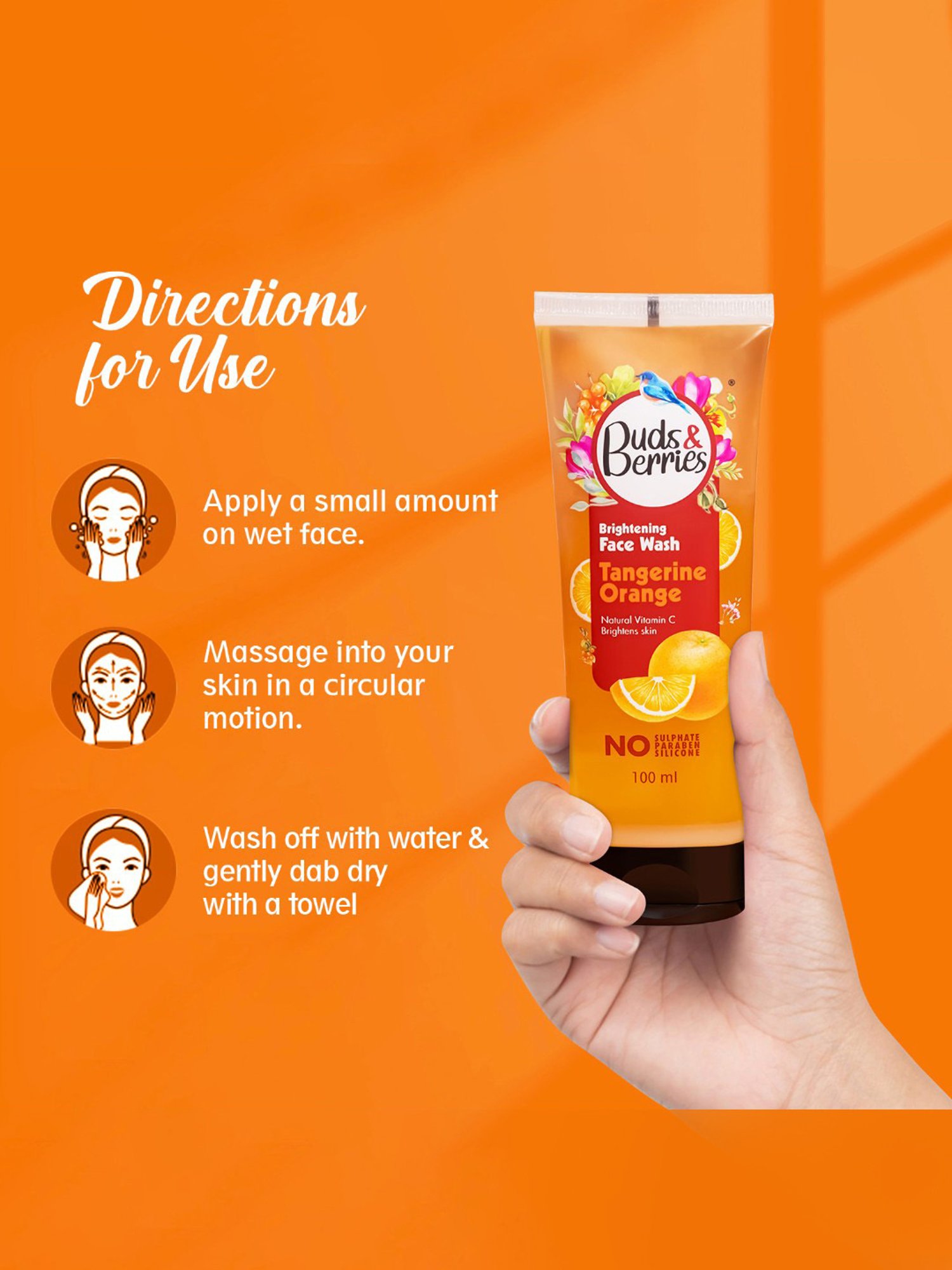 Buds & Berries Tangerine Orange Brightening Face Wash - 100 ml