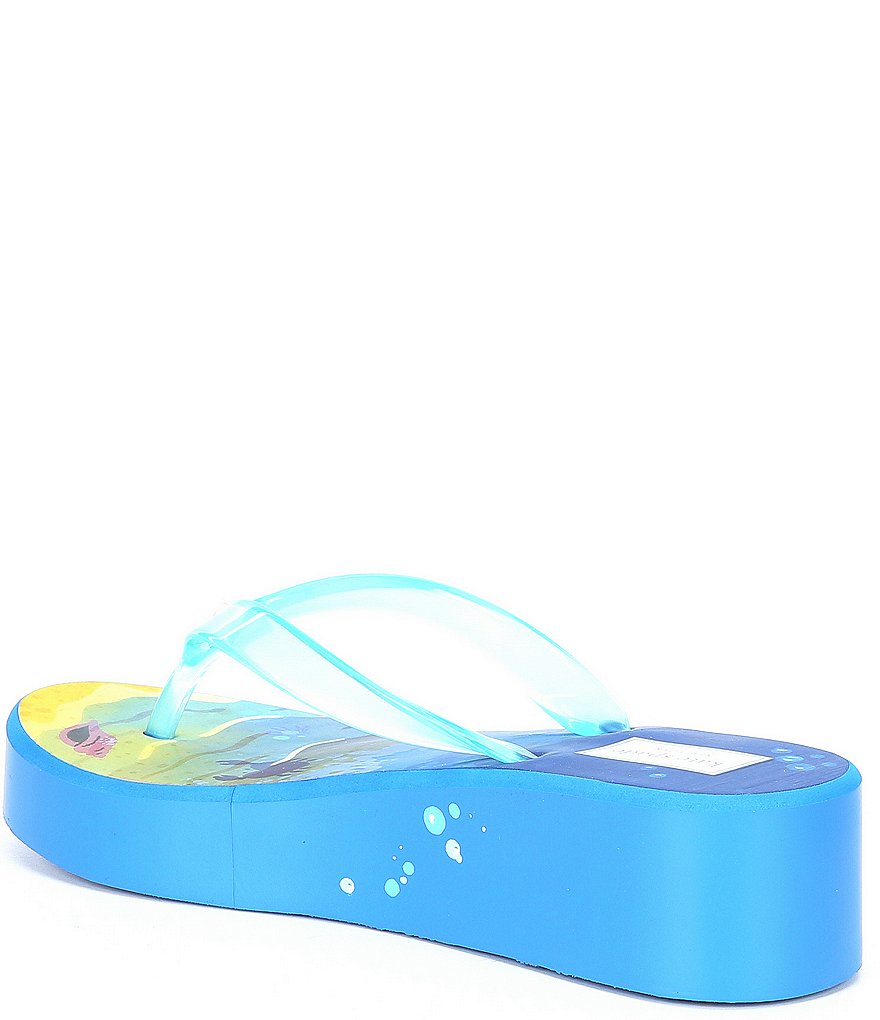 kate spade new york Rio Clear Strap Beach Scene Printed Footbed Platform Flip Flops