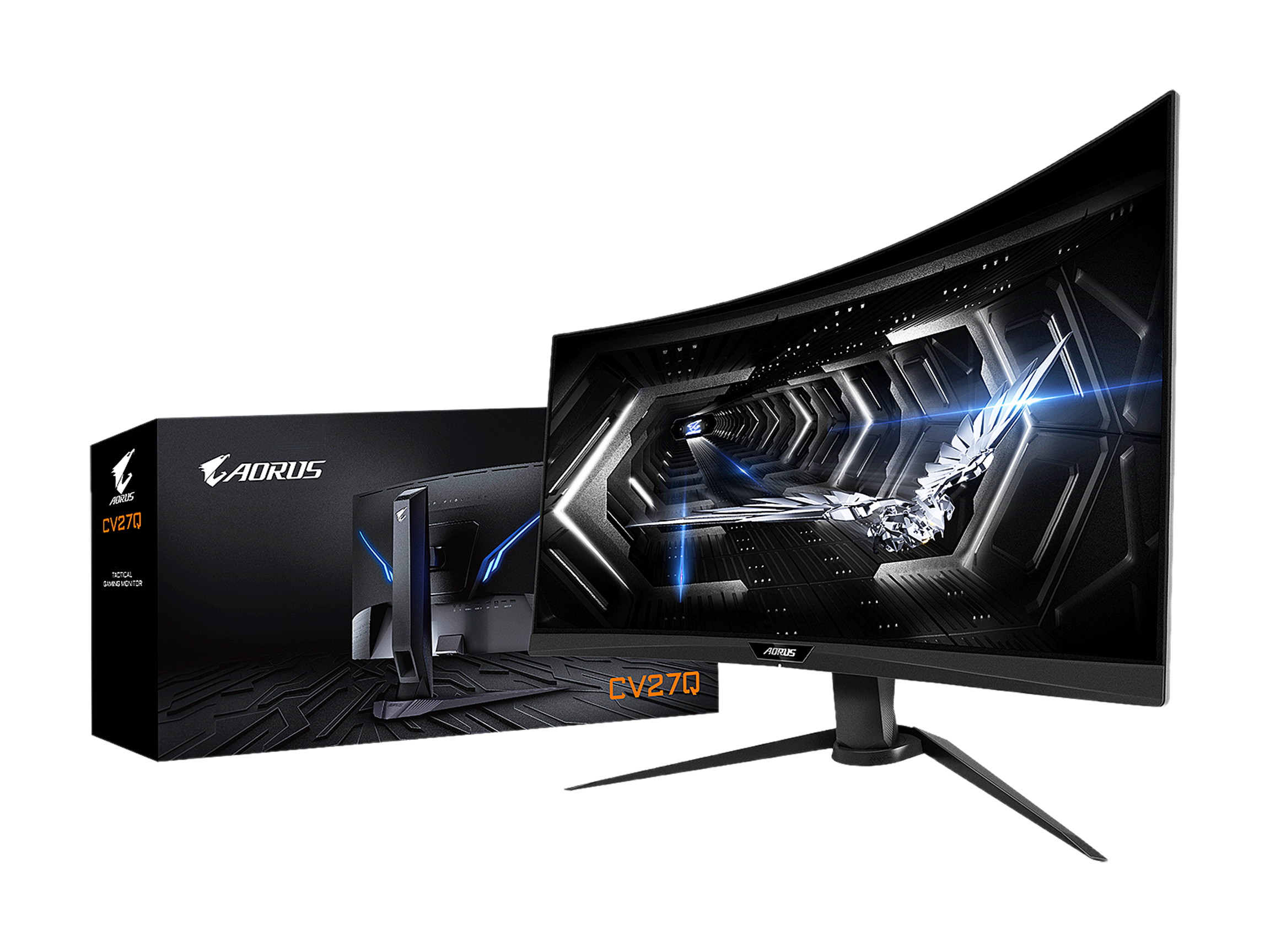 AORUS CV27Q 27" Frameless Height Adjustable Curved 1500R Gaming Monitor, Quad HD 1440p, 90% DCI-P3 Color Accurate VA Panel, 1ms 165 Hz, HDR, FreeSync Premium Pro, VESA, Zero Bright Dot Policy