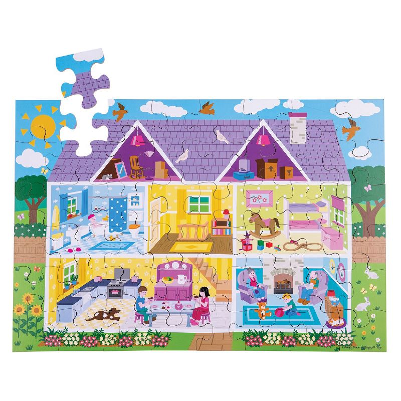 Bigjigs Toys Wooden Floor Puzzle - Ocean, Dollhouse, Farm and Construction