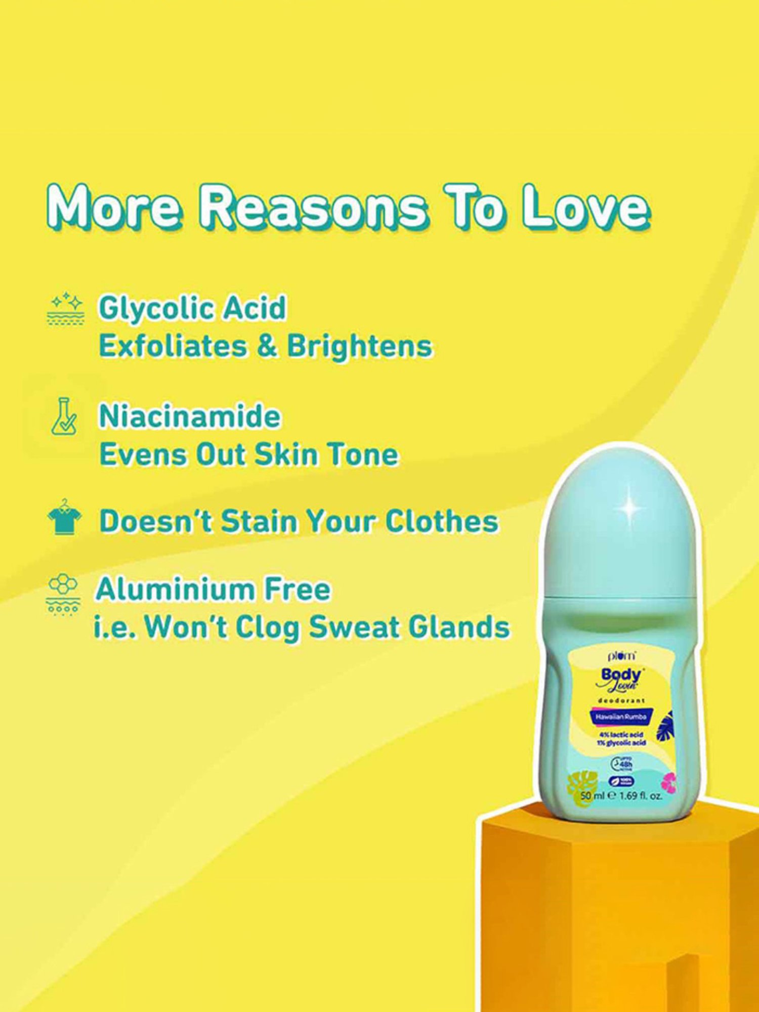 Plum BodyLovin' Hawaiian Rumba Deodorant Roll On - 50 ml