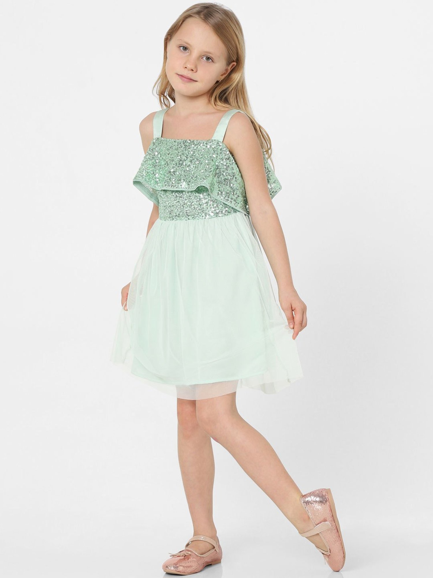 KIDS ONLY Light Green Embellished Dress