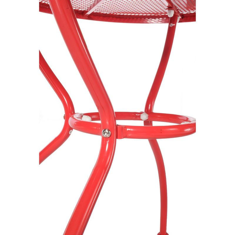 Wrought Iron Martini 3pc Dining Bistro Set with Round Table & 2 Stackable Chairs - Alfresco Home