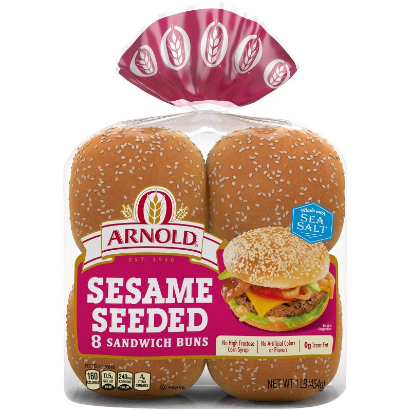 Arnold Select White Sesame Buns - 14oz/8ct
