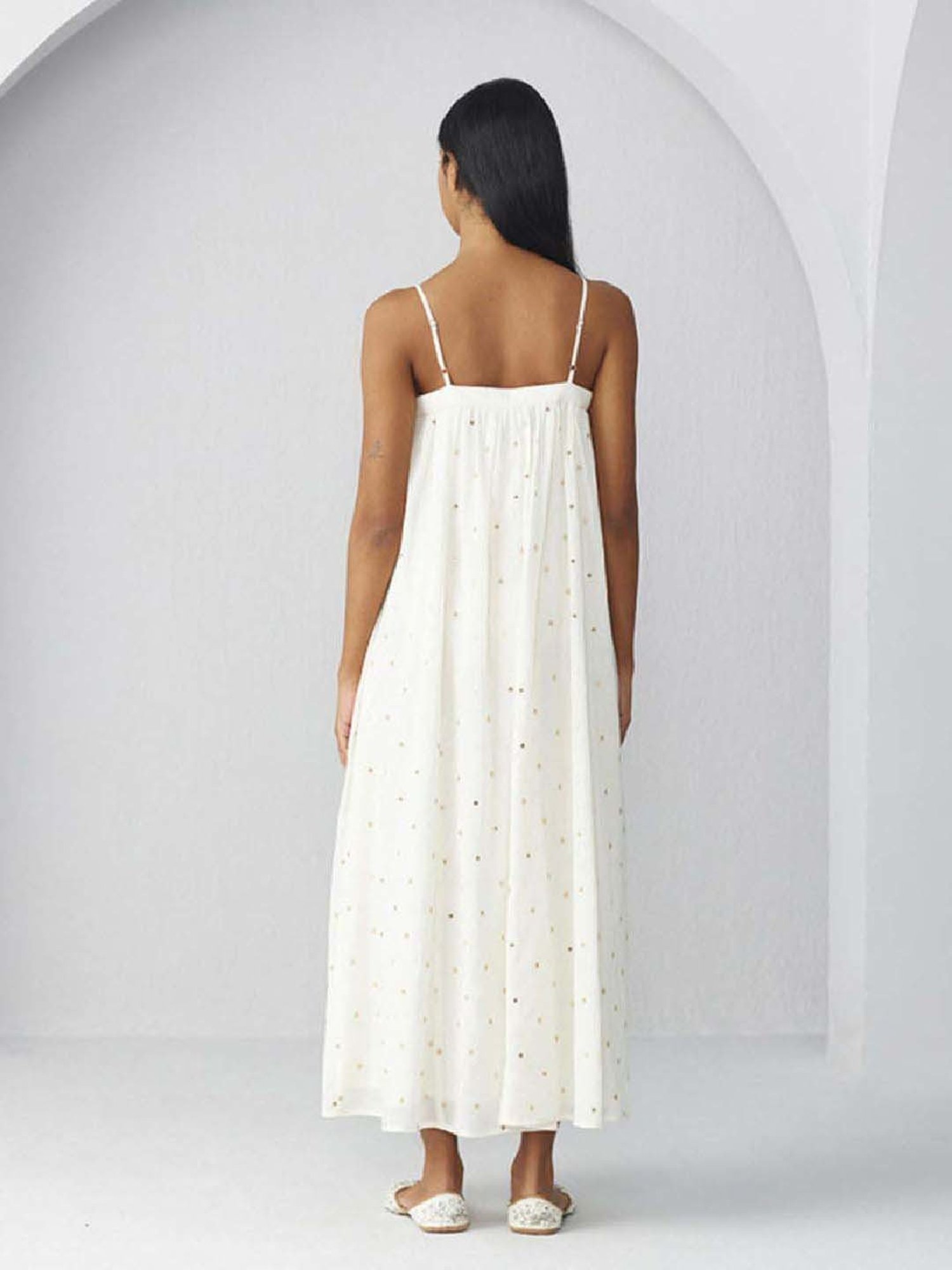 Ancestry White Embroidered Maxi Dress