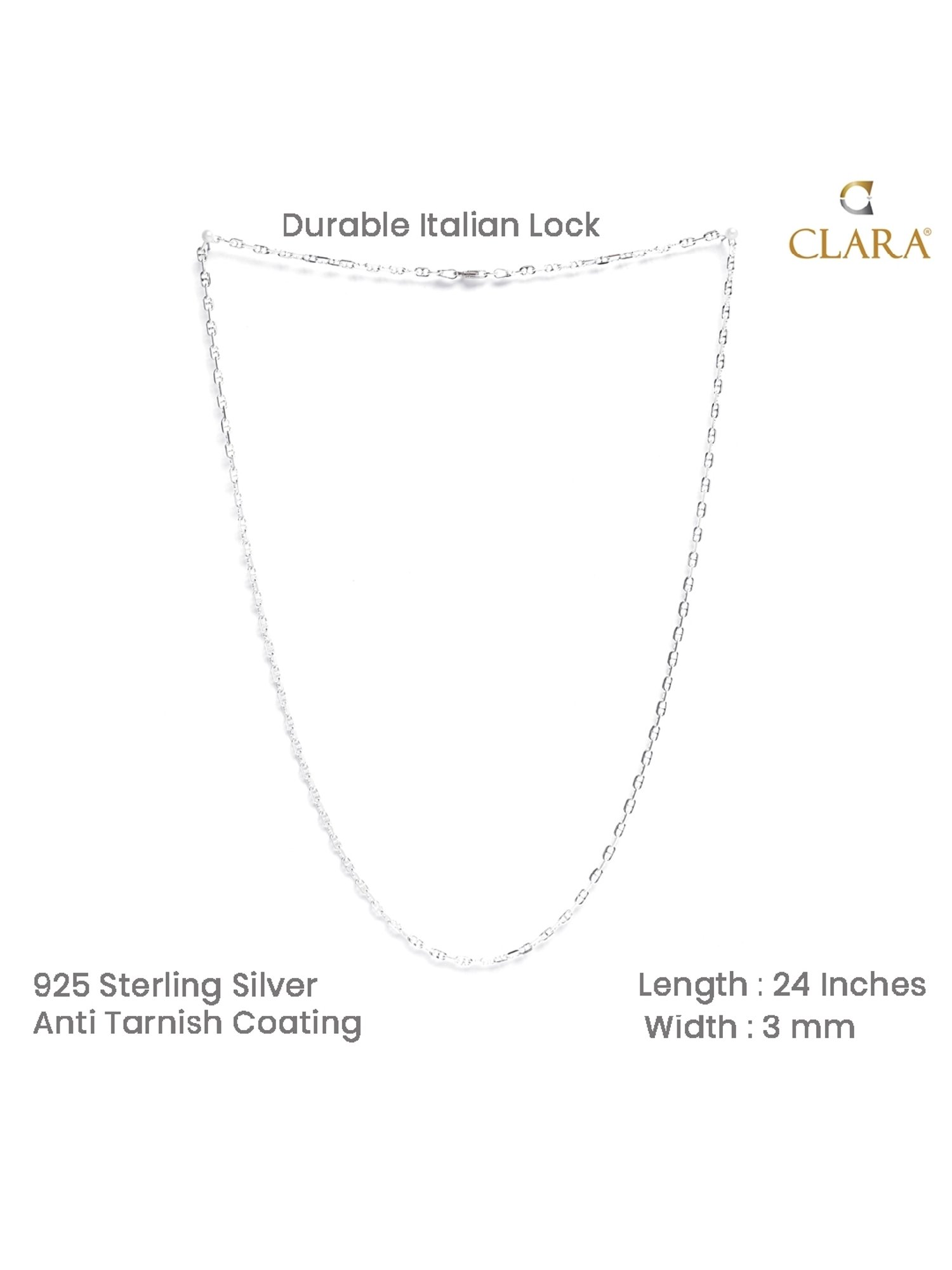 Taraash 92.5 Sterling Silver Chain