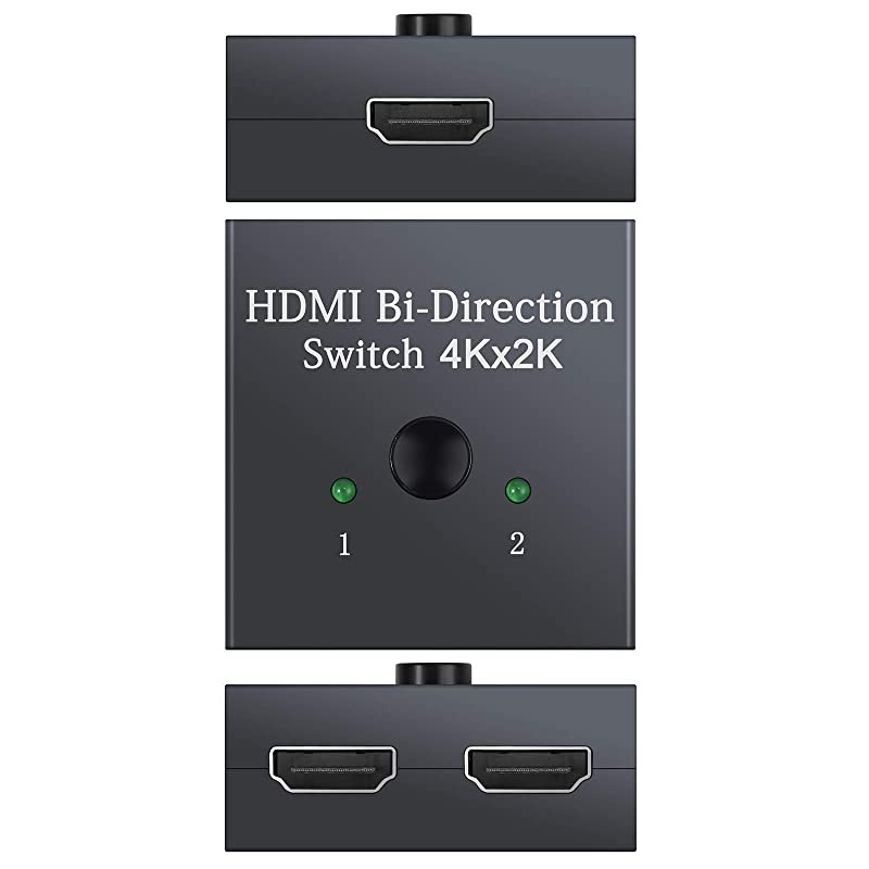 4K HDMI Switch HDMI Bi-Directional Switch 2 in 1 Out or 1 in 2 Out with HDMI Cable HDMI Splitter Support HDM 2.0 4K 3D HD 1080P for HDTV Blu-Ray DVD