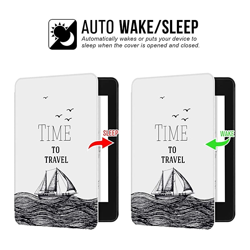 WaterSafe Case for Kindle Paperwhite 2018 PU Leather Smart Cover with Auto WakeSleep Fits  The Latest Kindle Paperwhite Leather Cover 10th Generation2018K10 The Time to Travel