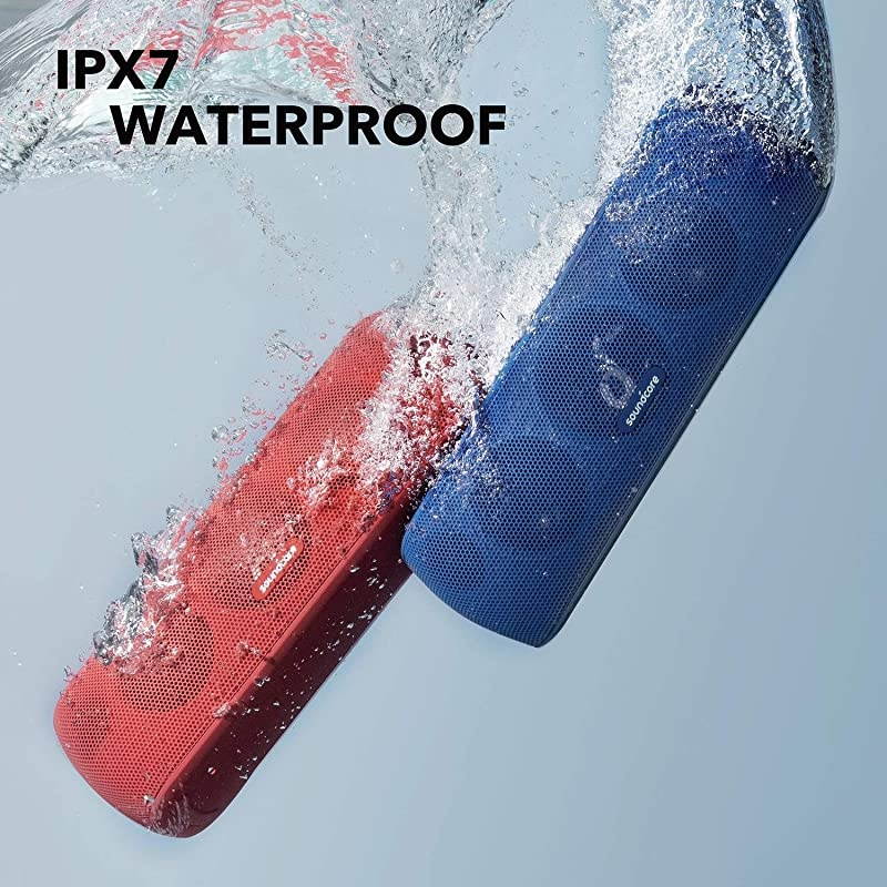 Soundcore Motion+ Bluetooth Speaker with Hi-Res 30W Audio, Extended Bass and Treble, Wireless HiFi Portable Speaker with App, Customizable EQ, 12-Hour Playtime, IPX7 Waterproof, and USB-C, Red