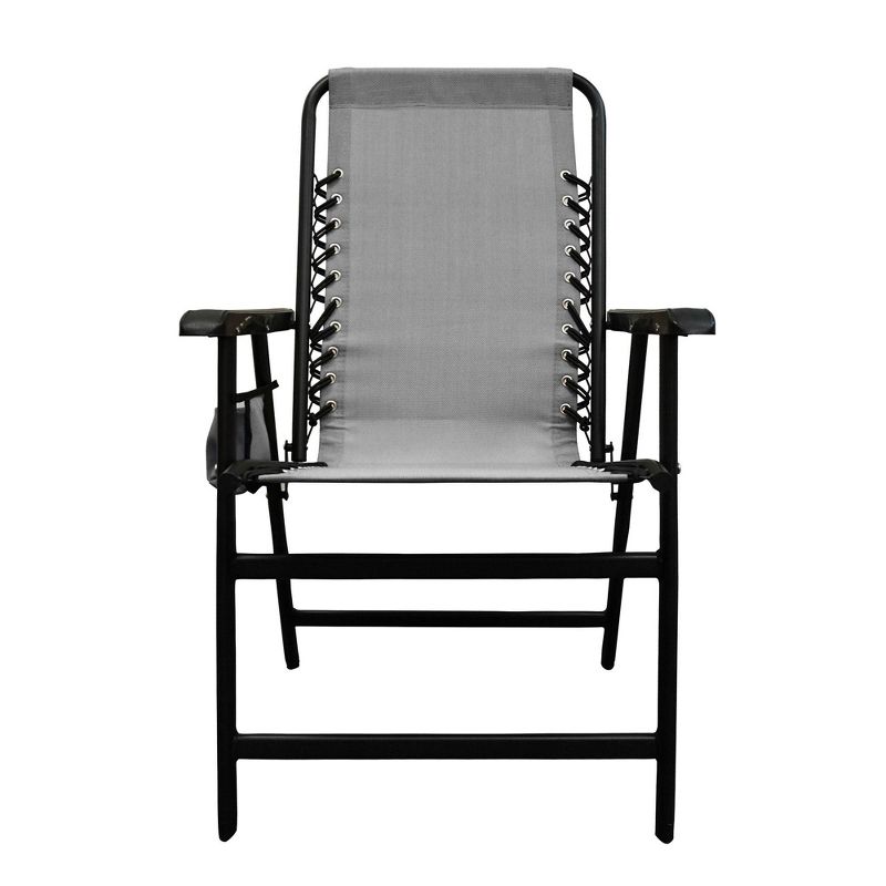 Caravan Canopy Infinity Suspension Folding Chair with Cupholder, Gray (2 Pack)