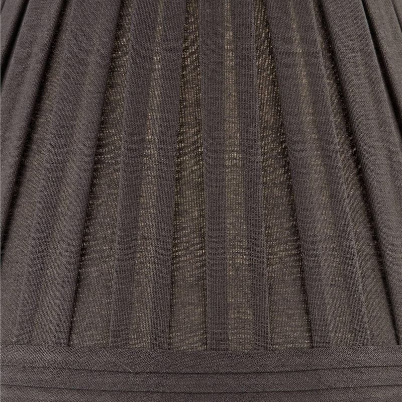 Springcrest Slate Gray Linen Box Pleat Medium Empire Lamp Shade 7" Top x 14" Bottom x 11" Slant x 11" High (Spider) Replacement with Harp and Finial