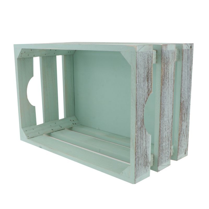 1pc Slat Crate Storage Box Wooden Sundries Box Display Box Decorative Crate