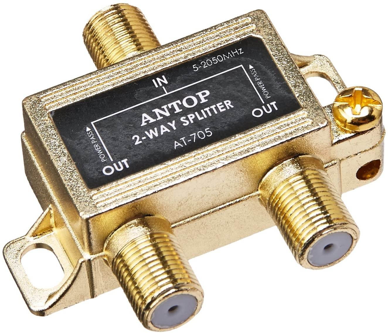 ANTOP Coaxial Cable Splitter Ultra Mini Distribution for Satellite TV Antenna Signals 2GHz- 5-2050MHz (AT-705)