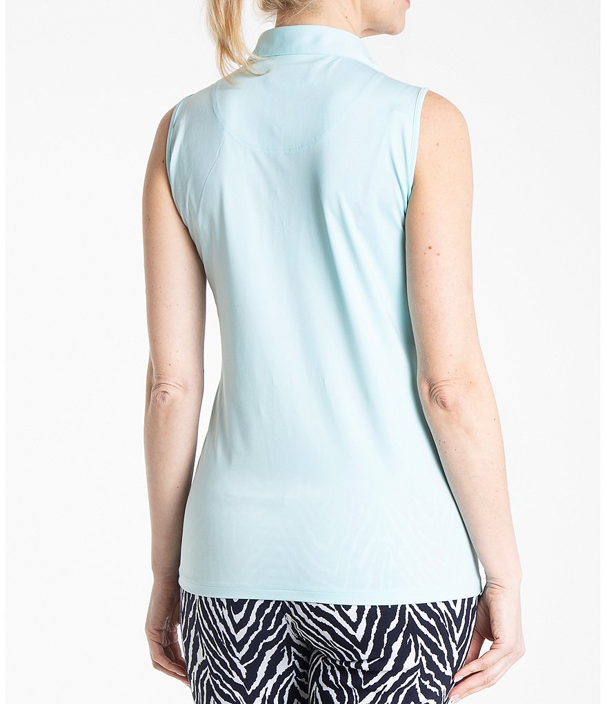 Sport Haley Aria Sleeveless Solid Polo Top