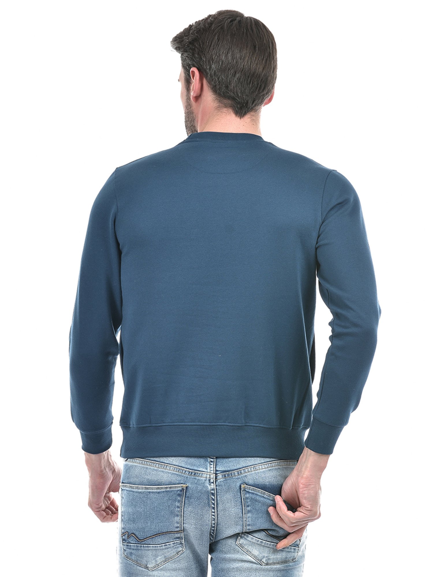 Integriti Airforce Blue Regular Fit Printed Sweatshirt