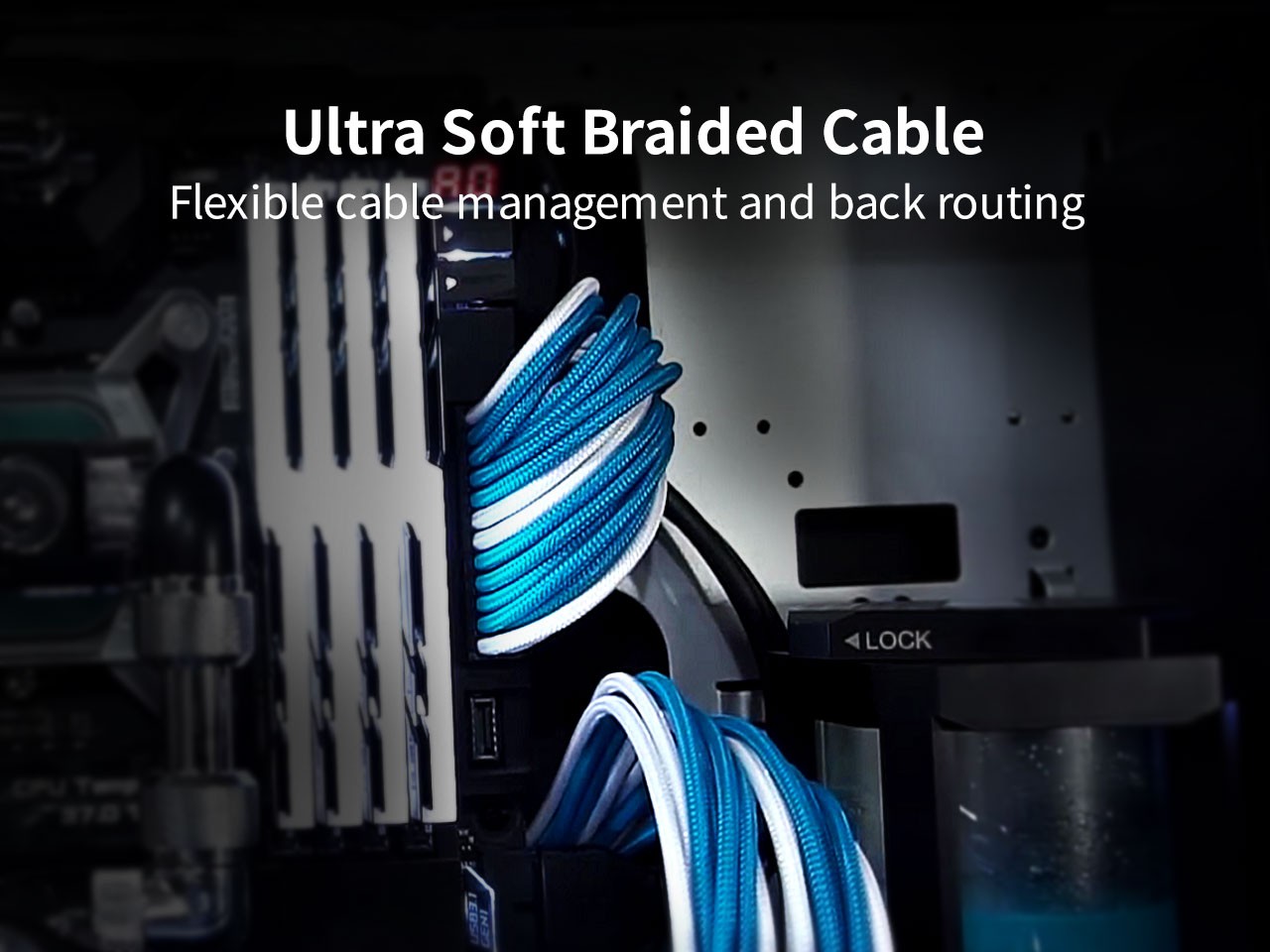 Graphics Card 6+2Pin 8Pin Male to Male Adapter Power Cable for Great Wall Dragon Module Power Supply with Net Cover,Black,about 58cm