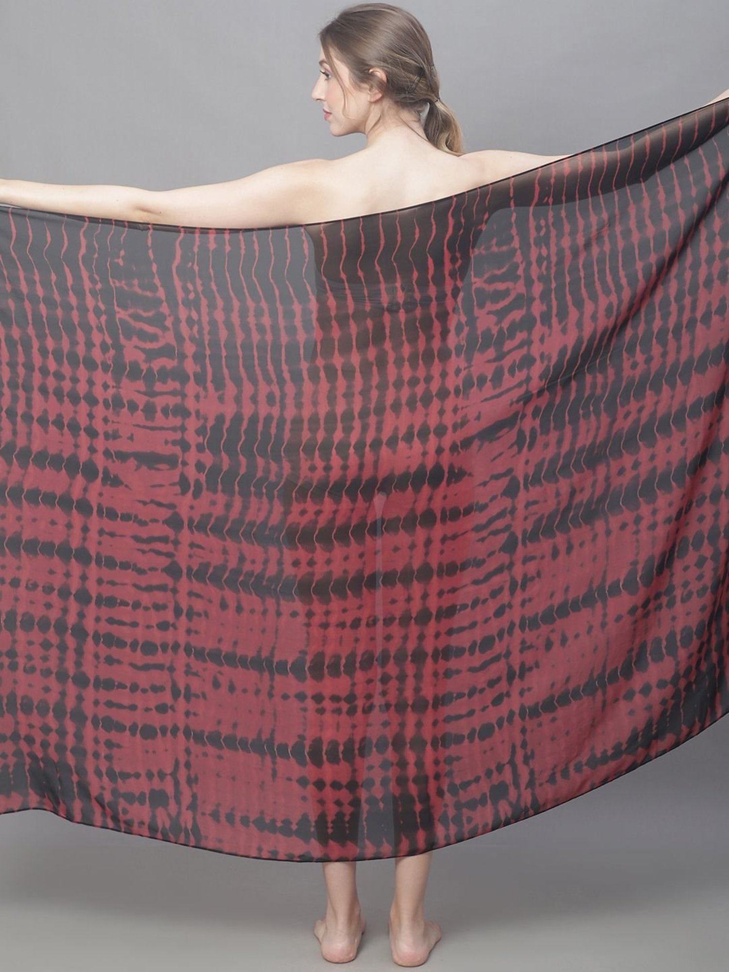 Claura Maroon Printed Beachwear Sarong