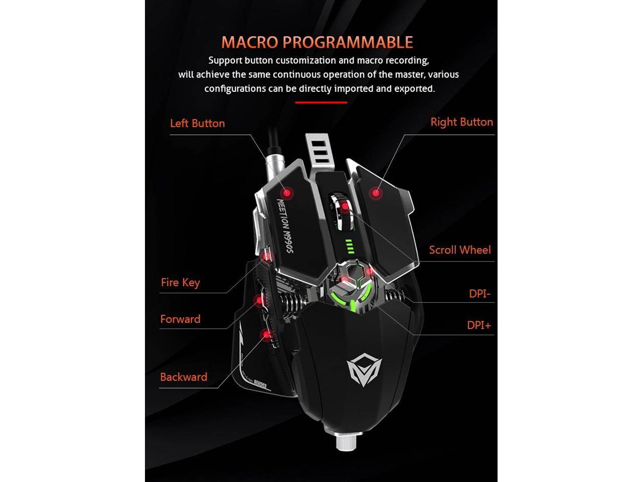 GTX300 USB Wired Colorful LED Backlit Gaming Keyboard with Mouse for PC Laptop