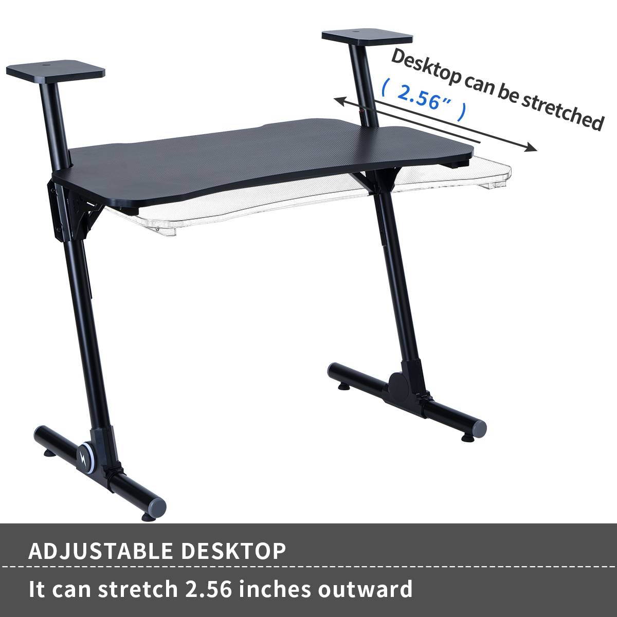 Home Office Gaming Desk Computer Desk Z-Shaped PC Desk Workstation