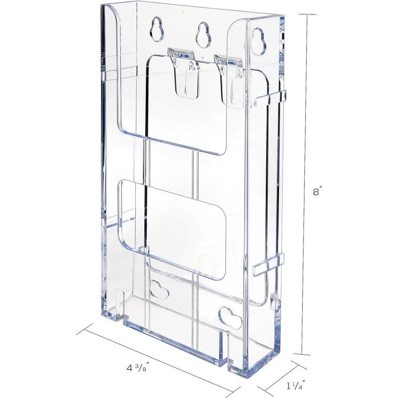 Deflecto Literature Holder Leaflet 1-1/4"x4-3/8"x8" Clear 771901