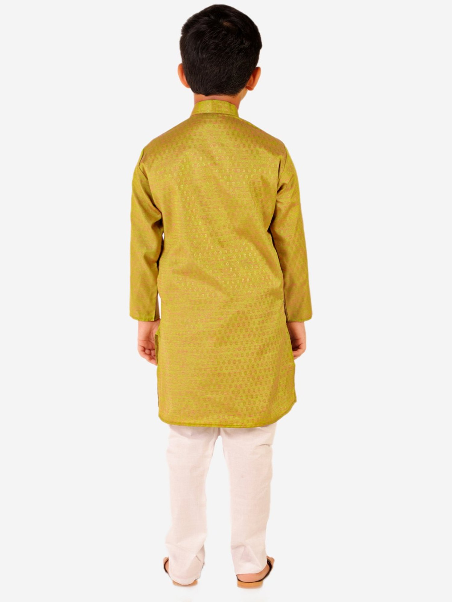 Pro-Ethic Style Developer Kids Olive & White Printed Full Sleeves Kurta with Pyjamas