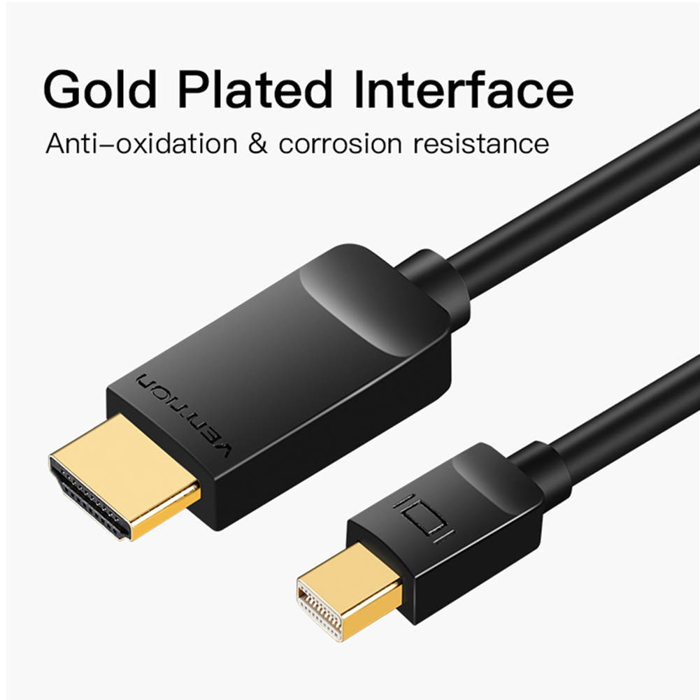 Vention Mini Displayport(Thunderbolt Compatible) to HDMI Cable,Gold Plated Connector 1080P for MacBook Air/Pro, Surface Pro/Dock, Monitor, Projector, and More