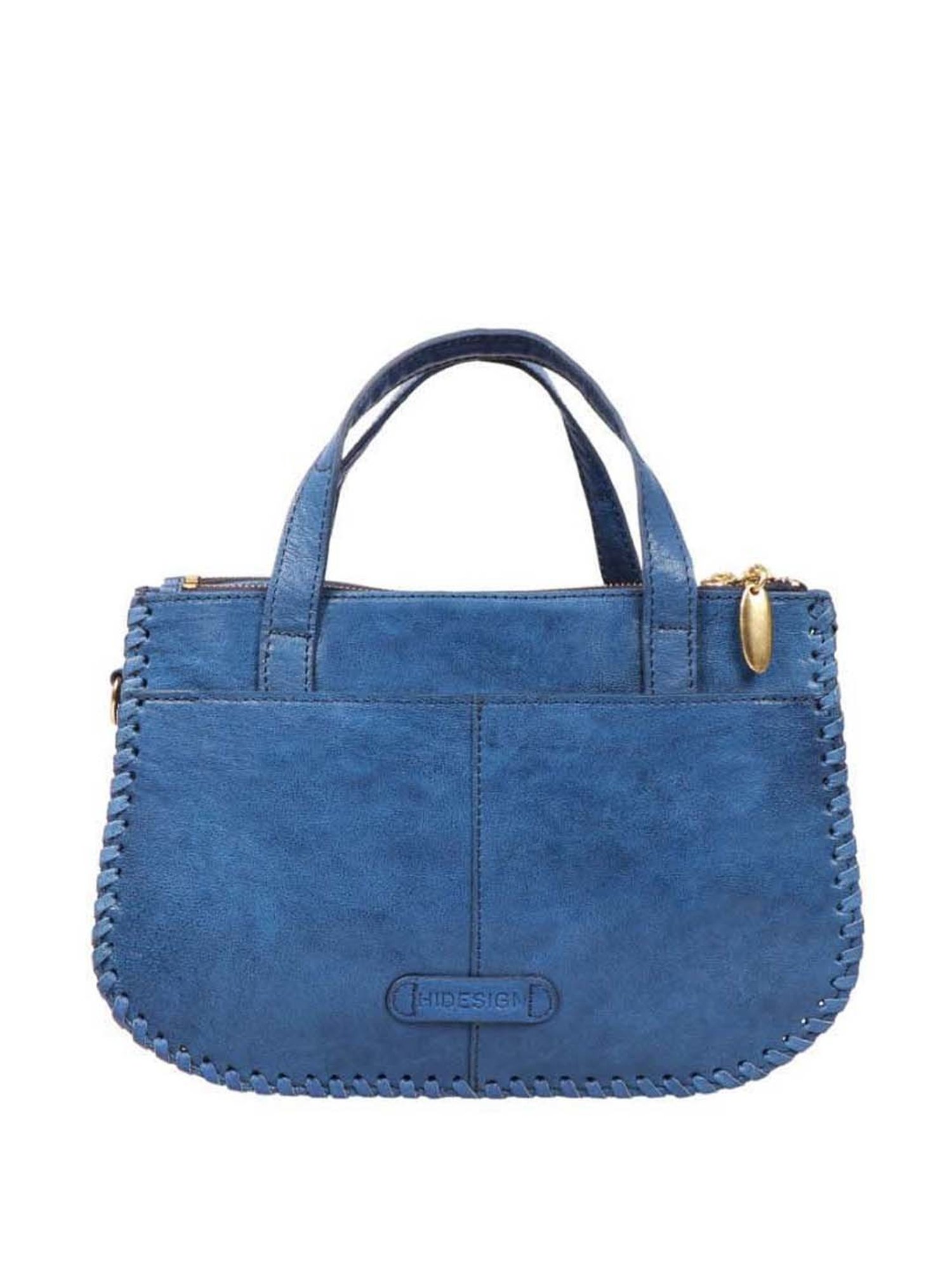 Hidesign Blue Solid Medium Handbag