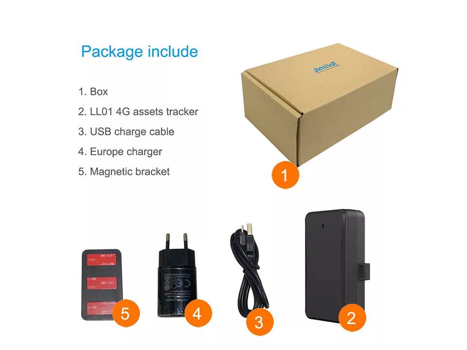 JIMIIoT LL01 4G LTE Magnetic GPS Tracker With 10000mAh Battery IP65 Waterproof Real-Time Tracking Google Map Asset Locator For Cars