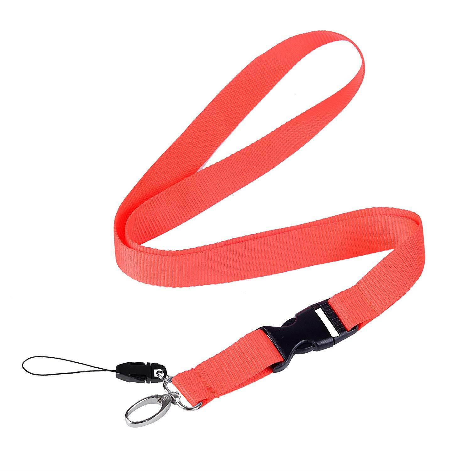 Office Lanyard, Wisdompro 3pcs 23" Premium Polyester Neck Strap Lanyard with Oval Clasp & Detachable Buckle for Phone, Camera, iPod, USB, Key, Keychain, ID Name Tag Badge Holder-Red/Black /Blue
