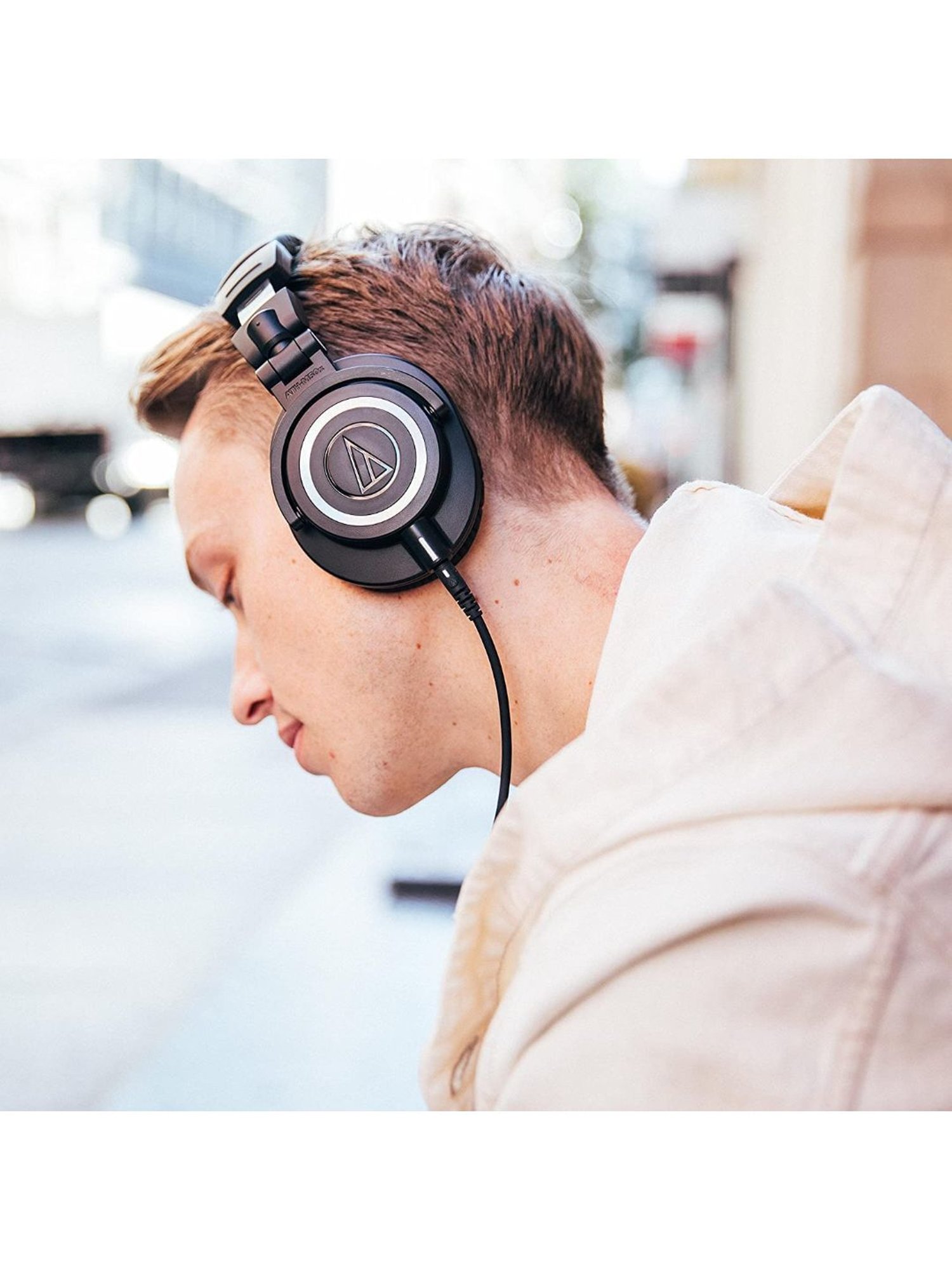 Audio Technica ATH M50x Over Ear Professional Studio Monitor Headphones (Black)