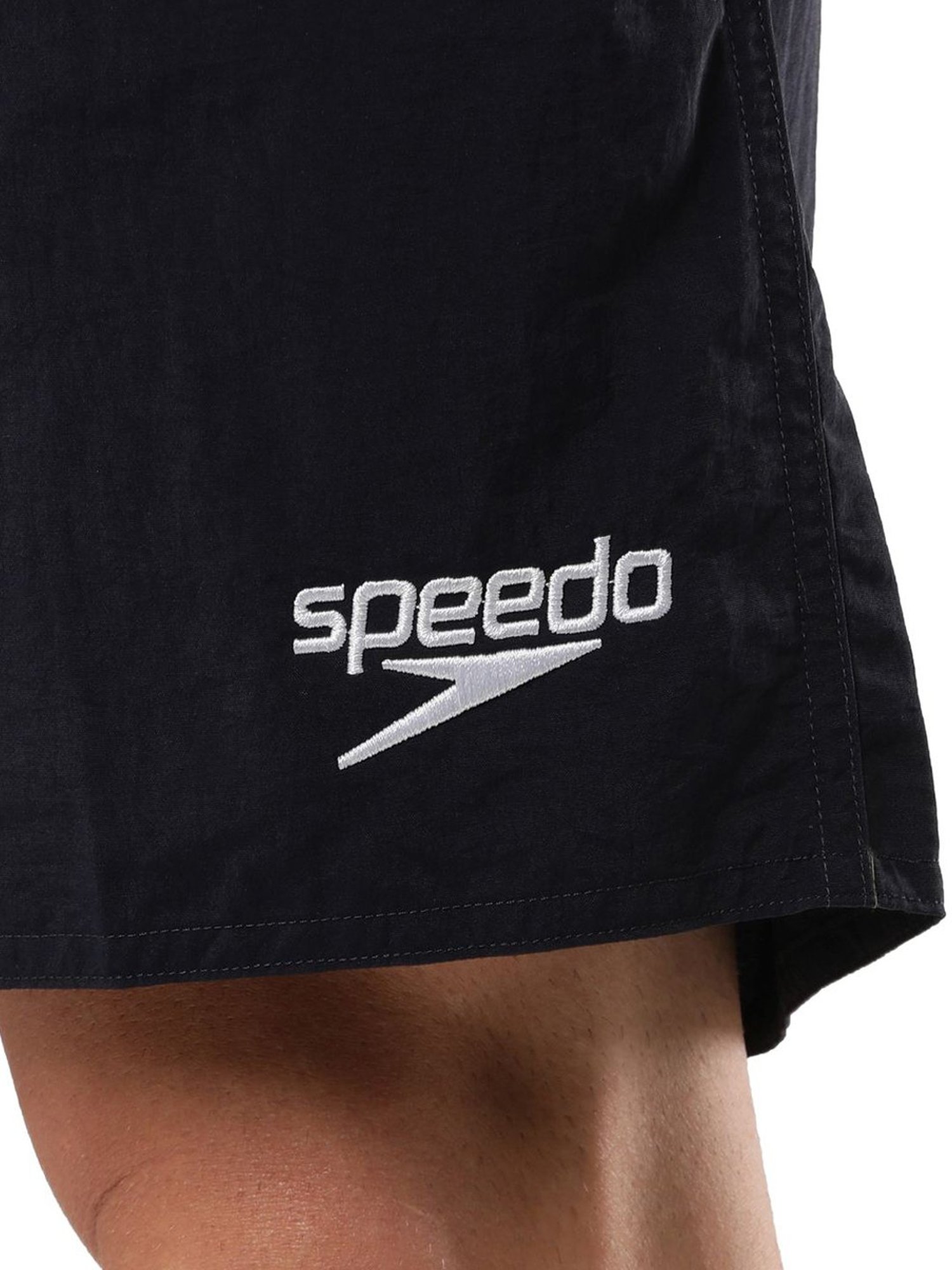 Speedo Navy Regular Fit Self Pattern Swim Shorts
