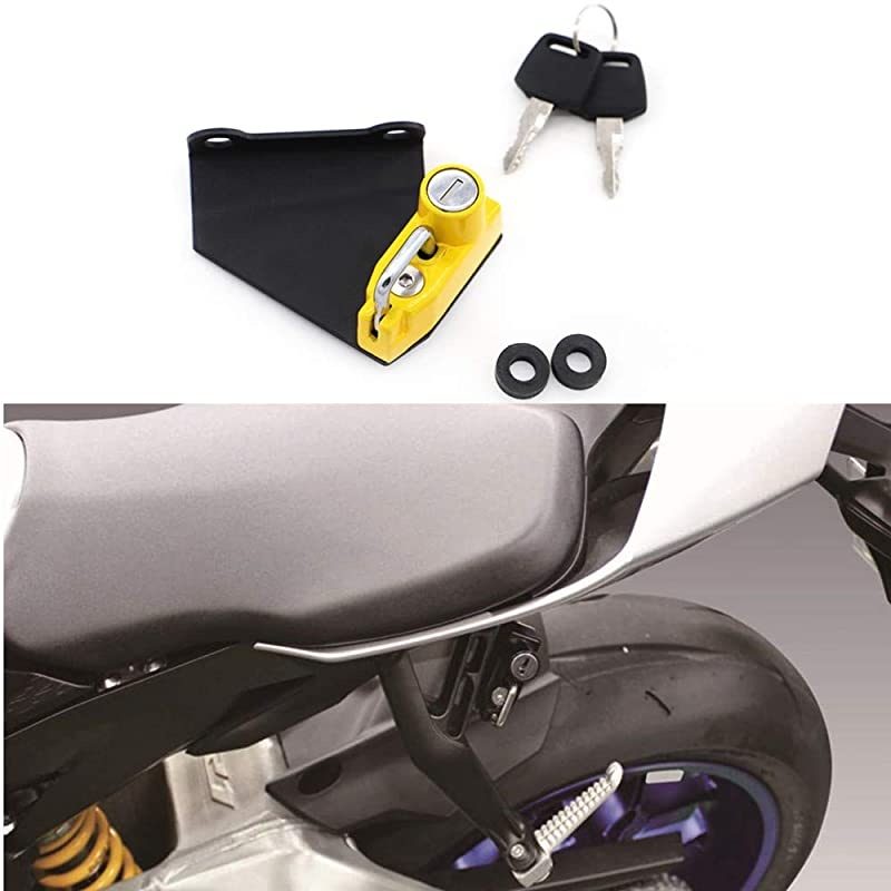 Motorcycle Helmet Lock Anti-Theft Helmet Security Locks Compatible with YZF-R1/M 2015-Newer, YZF-R6 2017-Newer-Yellow