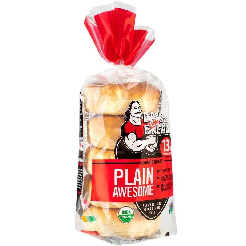 Dave's Killer Bread Plain Awesome Organic Bagels - 16.75oz