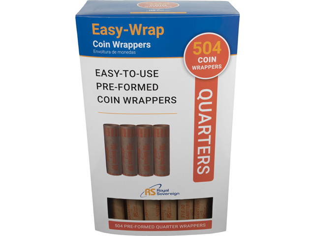 Royal Sovereign Preformed 504 Quarter Coin Wrapper FEDERAL & ABA COMPLIANT