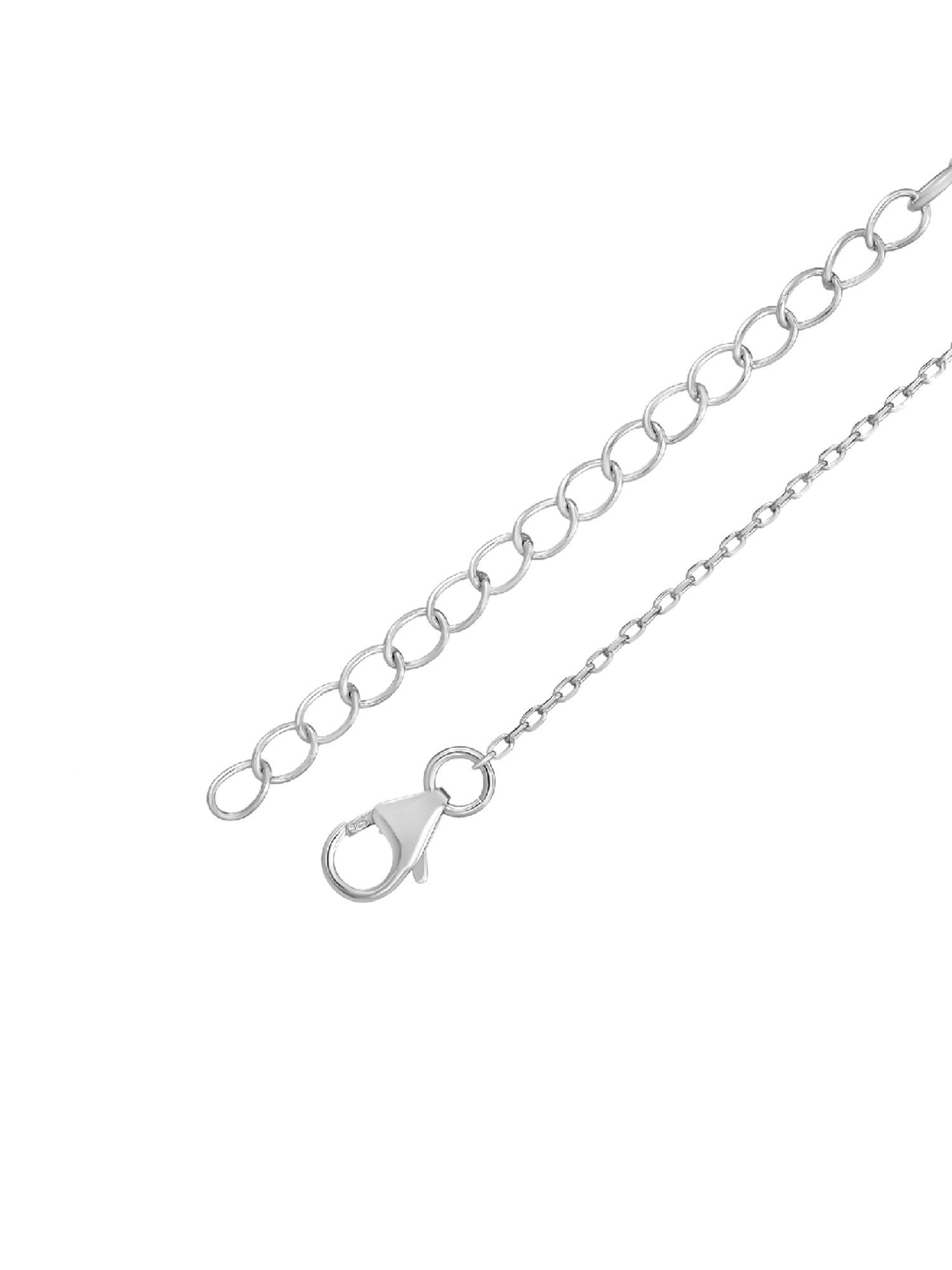 925 Silver American Diamond Cross Pendant with 18-inch Chain for Women & Girls