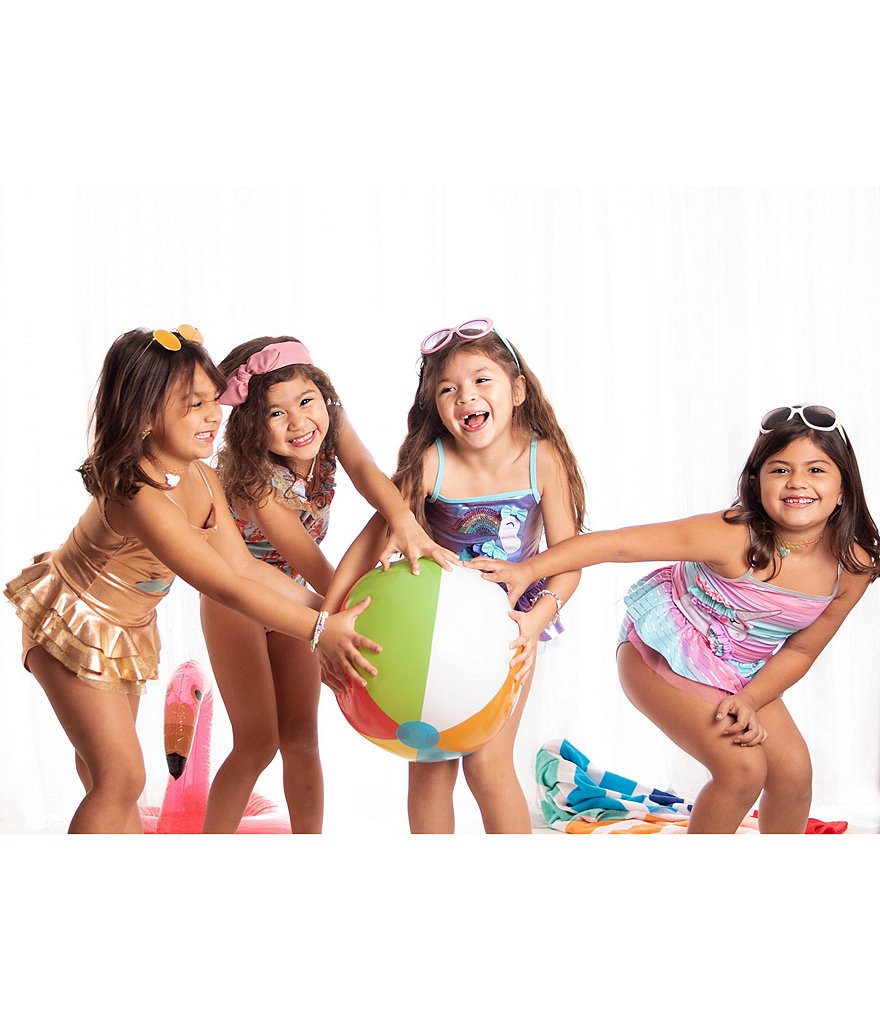 Flapdoodles Little Girls 2T-6X Ombre Unicorn Two-Piece Swimsuit Set
